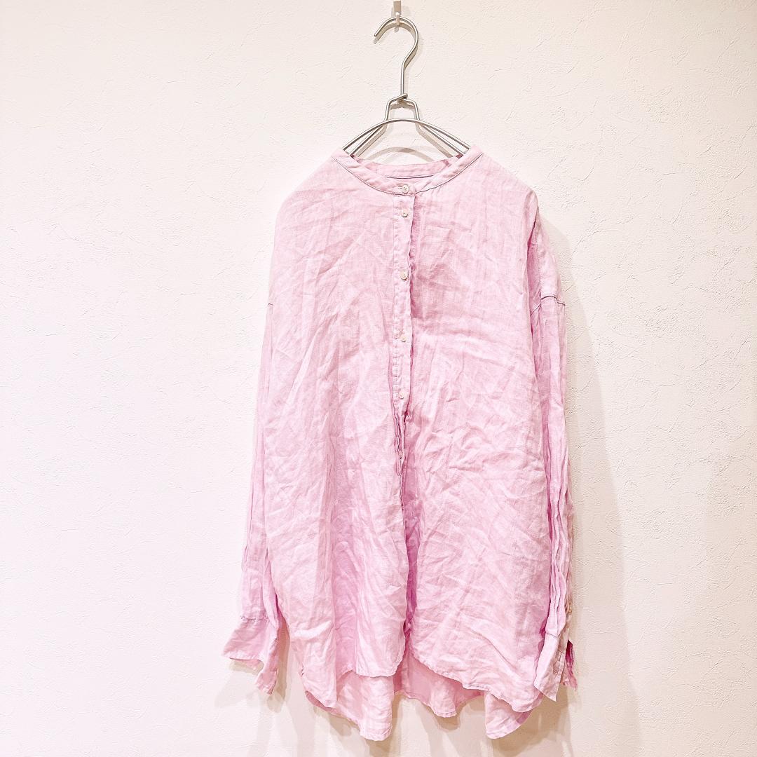 GAP ギャップ リネン100 シャツ 長袖 ピンク メンズ L