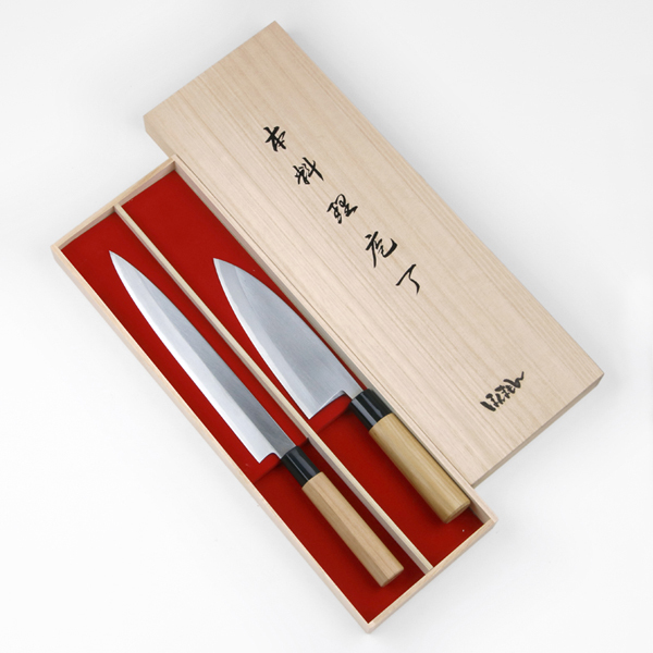 名入れ無料 包丁セット 2本組 左利き用 出刃165mm 柳刃240mm 白紙二号 誕生日 プレゼント 日本製