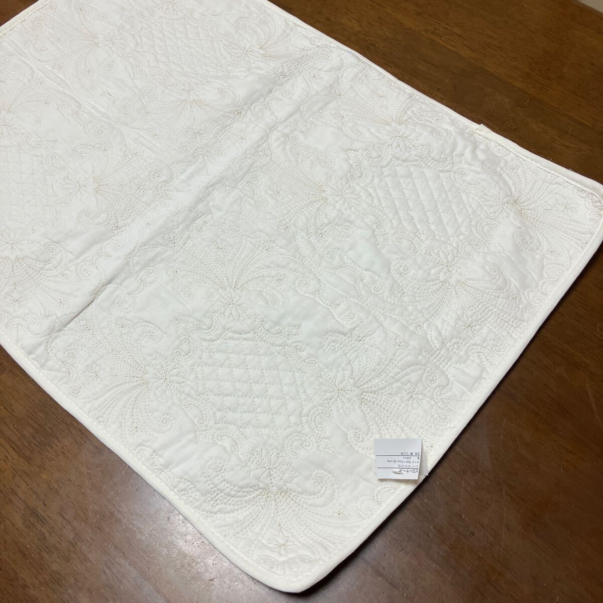 新品　枕カバー　ピロケース　刺繍　綿100% 約43×63㎝(ホワイト) クリックポスト