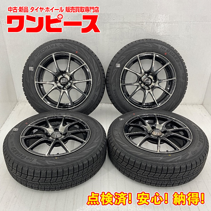 中古タイヤホイールセット 175/65R15 88Q 15インチ 15×6J +38 4穴 PCD100 ヨコハマ SA-10R 冬 スタッドレス アクア d1968