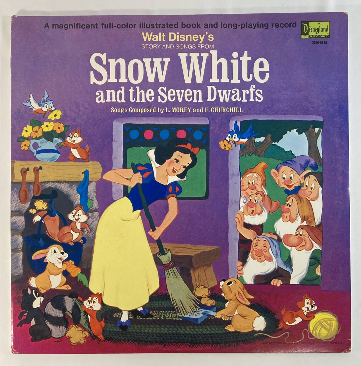 白雪姫 (1937) フランク・チャーチル、ラリー・モレイ 米盤LP Disneyland 3906 フルカラー冊子付き