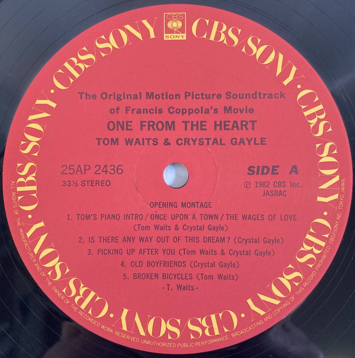  one *f ром * The * Heart (1982) Tom * way tsu, crystal *ge il записано в Японии LP CS 25AP 2436 obi нет 