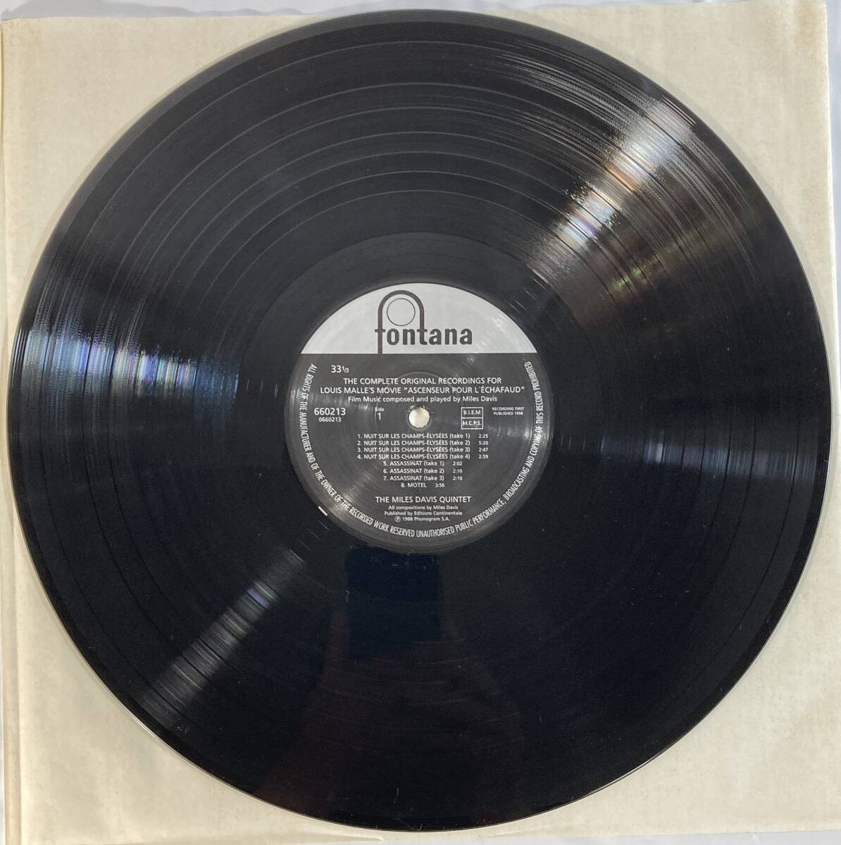 死刑台のエレベーター (1957) マイルス・デイヴィス 独盤LP 重量盤 fontana 660213 未使用に近い_画像4