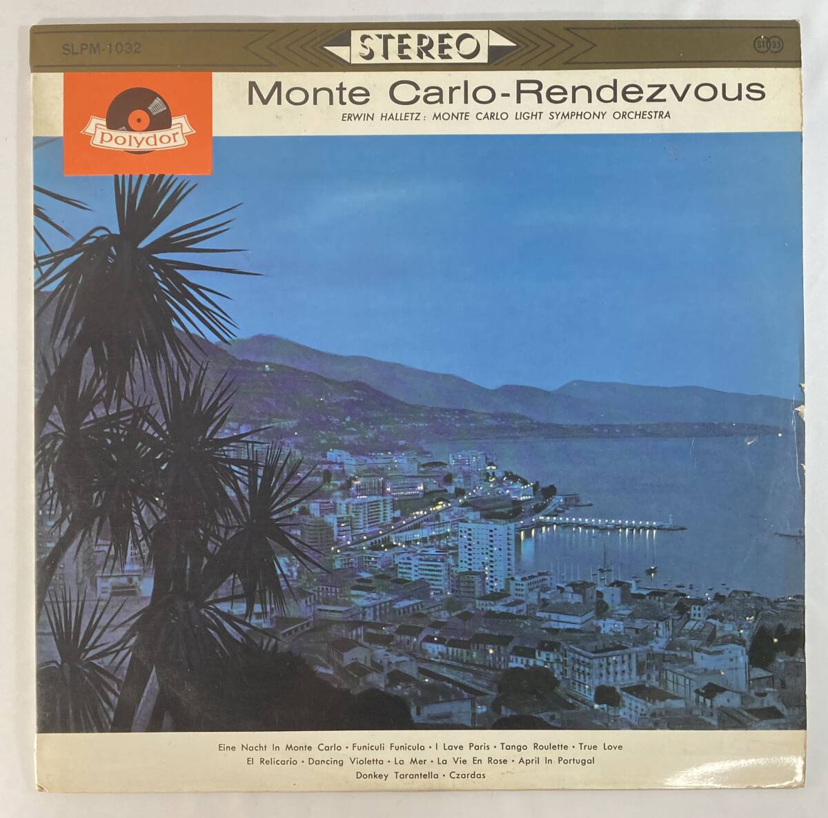 エルヴィン・ハレッツ指揮：モンテカルロ・ライト・シンフォニー・オーケストラ / モンテカルロの夜 国内盤LP PO STEREO Promo 帯無し