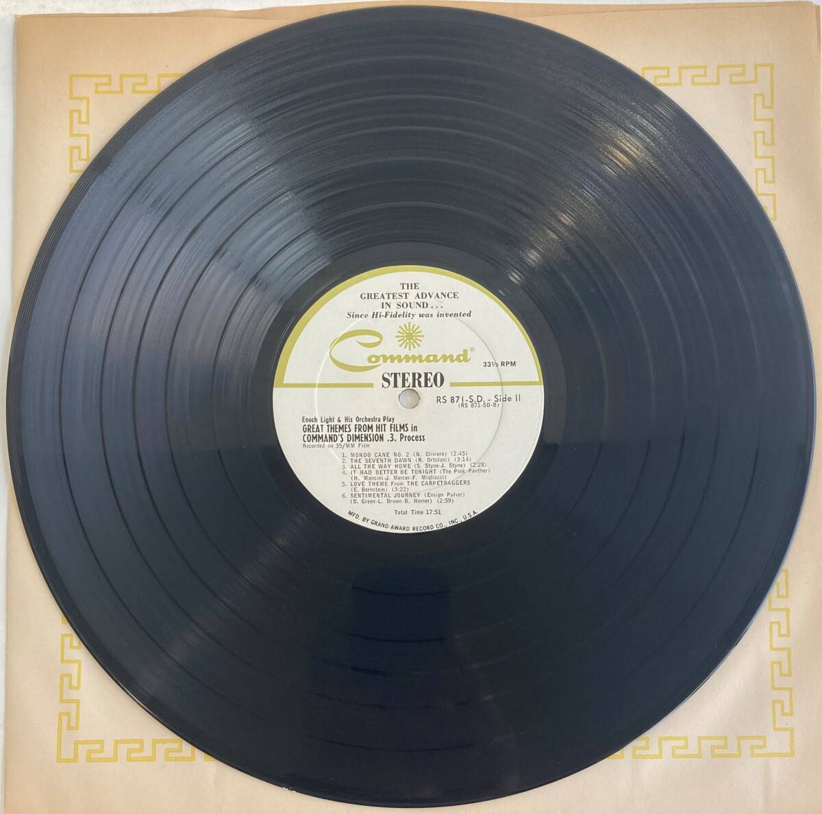 i knock * свет (Enoch Light and his orchestra) Great Themes From Hit Films рис запись LP Command RS 871 SD видеть открытие STEREO
