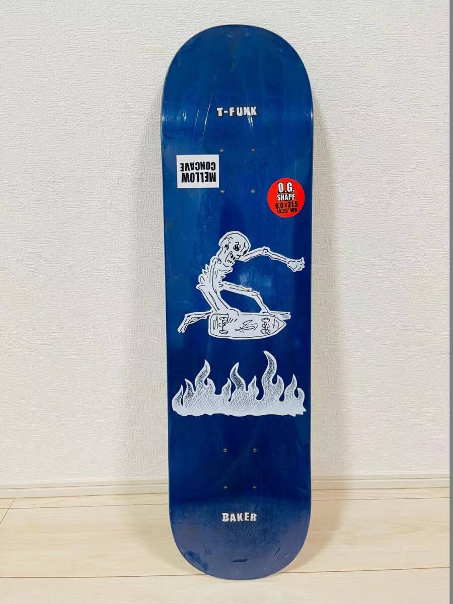 BAKER　ベーカー　スケートボードデッキ　8.0*31.5　髑髏　青