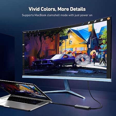 BENFEI USB C - HDMI 2.1 アダプター (8K@60Hz、4K@240Hz、アルミニウムシェル、ナイロン編み) iPhone 15/16 Pro/Max、MacBook Pro/Air