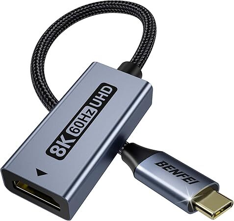 BENFEI USB C - HDMI 2.1 アダプター (8K@60Hz、4K@240Hz、アルミニウムシェル、ナイロン編み) iPhone 15/16 Pro/Max、MacBook Pro/Air