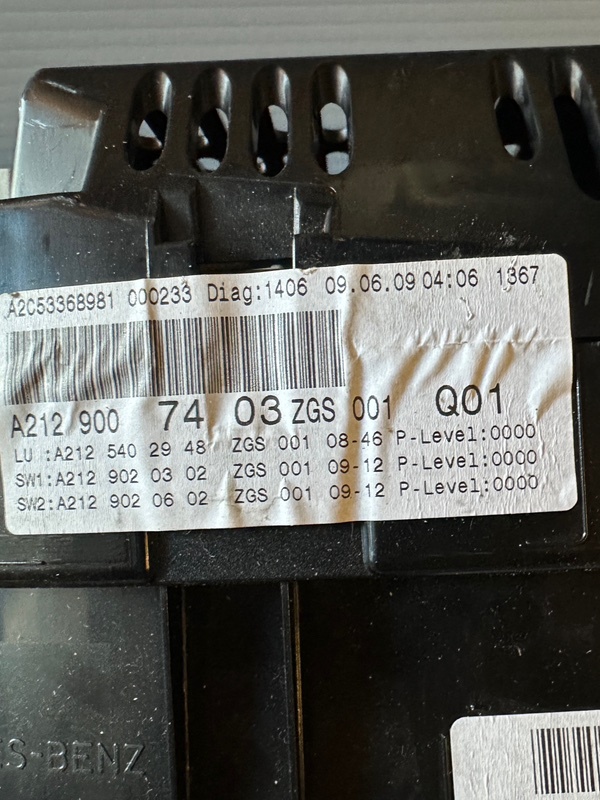 【21029】2009 ベンツ W212 E350 前期 純正 スピードメーター A2129007403 Mercedes BENZ Speedmeter / Display / Instrument Cluster