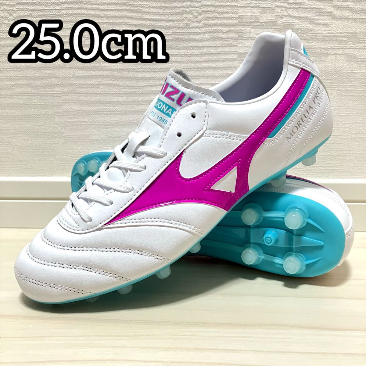 日本未発売 MIZUNO ミズノ モレリア2 プロ AG 25 0cm 白 ピンク 日本未発売 MIZUNO ミズノ モレリア2 プロ AG 25 0cm 白 ピンク
