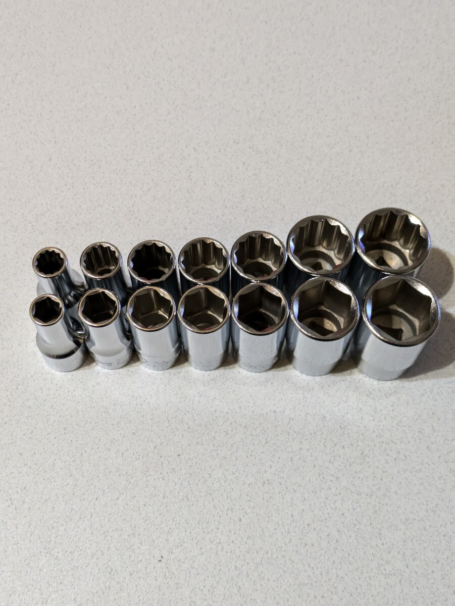 Ko-Ken コーケン 3/8sq (9.5mm) 6角・12角 セミディープソケット 19・17・14・13・12・10・8mm セット