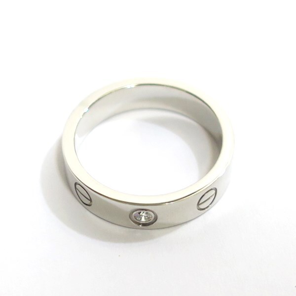 CARTIER カルティエ 750WG 1Pダイヤモンド ラブリング #48 約8號(hào) 約4.6g ※新品仕上げ済【代引不可】新品同様品 used SA