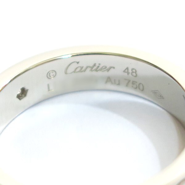 CARTIER カルティエ 750WG 1Pダイヤモンド ラブリング #48 約8號(hào) 約4.6g ※新品仕上げ済【代引不可】新品同様品 used SA