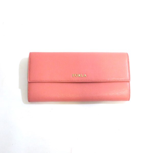 FURLA フルラ 2つ折り レザー 長財布 ピンク【送料無料】【質屋かんてい局横浜港南店】中古品 used A