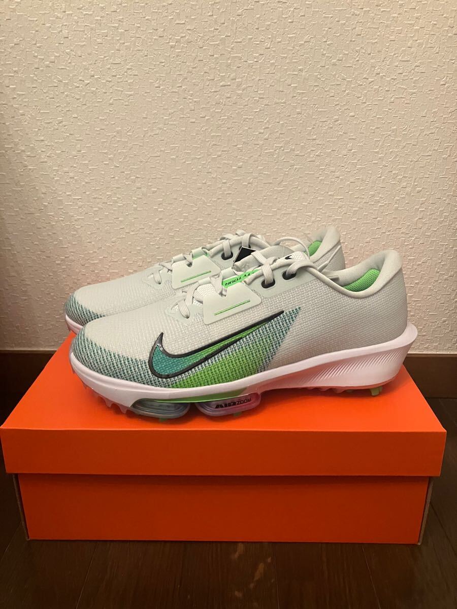 NIKE ナイキ ゴルフ エアズームインフィニティツアー2 ワイド 30cm ホワイト ベアリーグリーン ゴルフシューズ