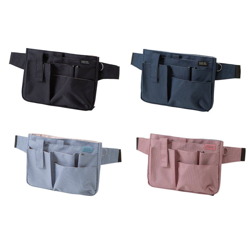 （まとめ買い）クツワ 文具エプロンバッグ 大容量スリムタイプ ピンク BE021PK 〔3個セット〕