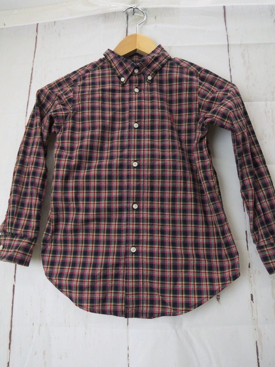 RALPH LAUREN Ralph Lauren long sleeve check shirt 6 red 100%Cotton Made in Indonesia