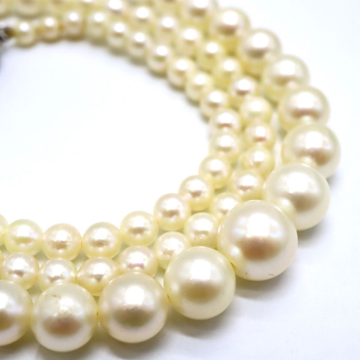 1円〜!!《アコヤ本真珠ネックレス》D 約14.3g 約44.5cm 約3.0-7.5mm珠 pearl necklace jewelry パール プリンセス DE0/DE0.M475
