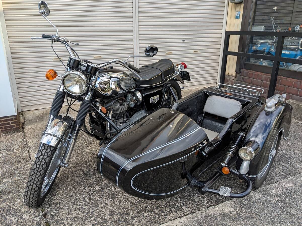 公認!!側車付オートバイ登録3人乗り昭和44年式 カワサキ W1S 公認!!側車付オートバイ登録3人乗り昭和44年式 カワサキ W1S
