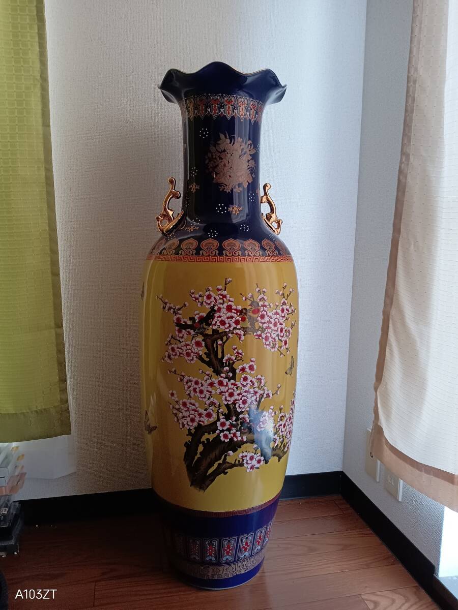ア1 【お引き取り限定】特大花瓶　高さ 107,5cm 直径 35cm 重さ 16,5kg 美品