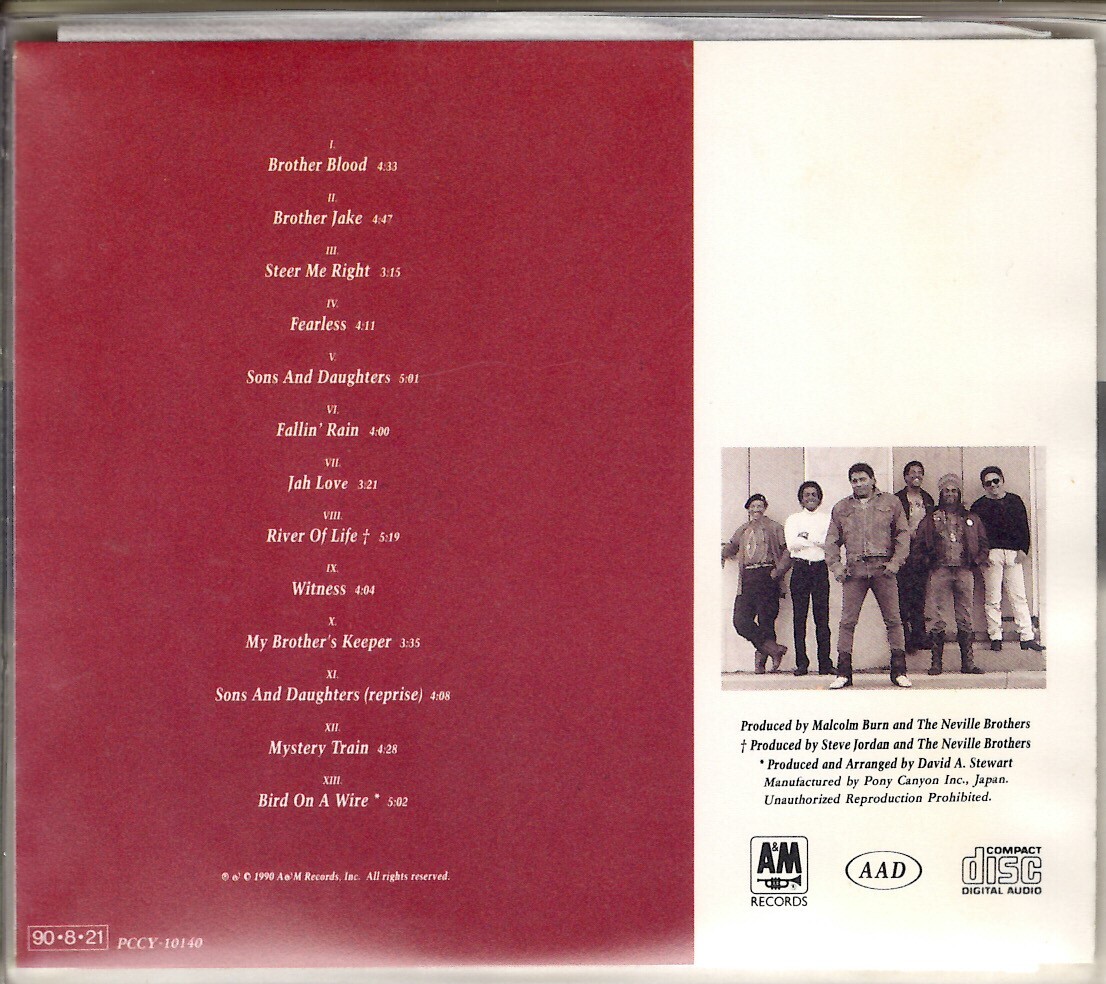 ネヴィル・ブラザーズ　Neville Brothers　/　ブラザーズ・キーパー　国内盤CD_画像2