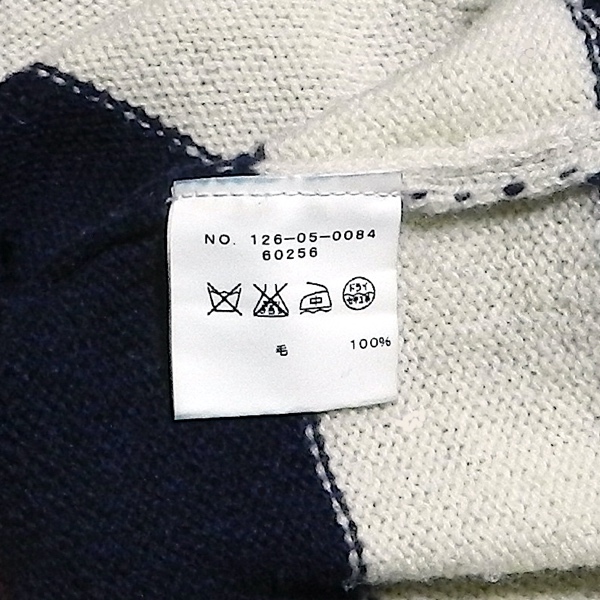 GENERAL SUPPLY SHIPS ジェネラルサプライ シップス ラグラン ボーダー ピュア ウール ニット セーター 紺 / 白 / ワインレッド L_画像7