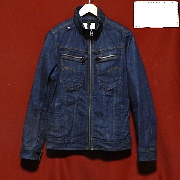 G-STAR RAW ジースター 2WAY ハイネック デニム ジャケット ジージャン デザインジャケット インディゴ 濃紺 S 美品