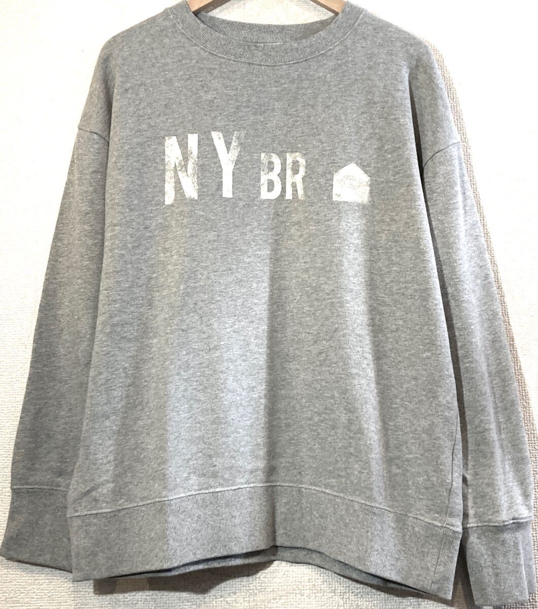 quadro☆Margini e vuote☆スウェット☆NY☆BR☆ステンシル☆プリント☆日本製☆クアドロ☆マルジニエボーテ☆定価16,000円☆グレー☆灰