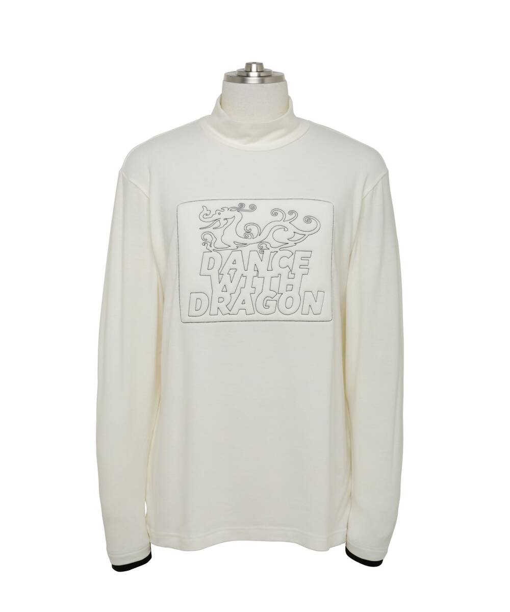 ☆新品未使用☆DANCE WITH DRAGON プレミアムウォーム モックネック☆白☆Lサイズ 3 肩幅46㎝ 身幅56㎝ 袖丈61㎝ 着丈71㎝☆定価24,200円