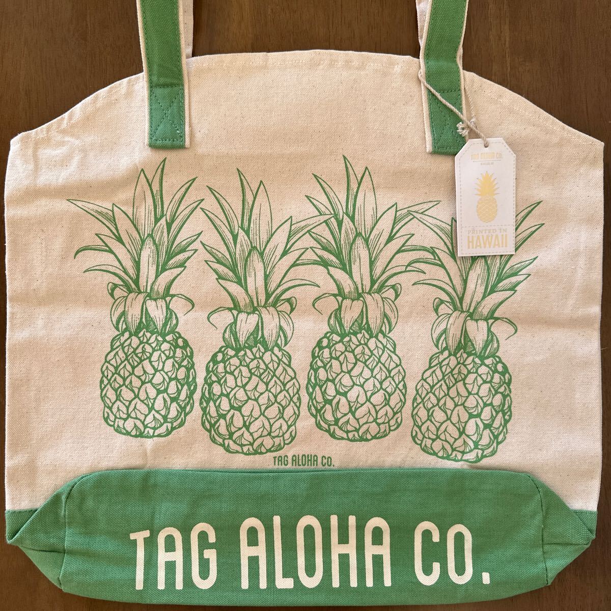 アメリカ ハワイ WHOLE FOODS ホールフーズ マーケット エコバッグ トートバッグ キャンバスバック パイナップル 手提げ袋 新品 タグ付き