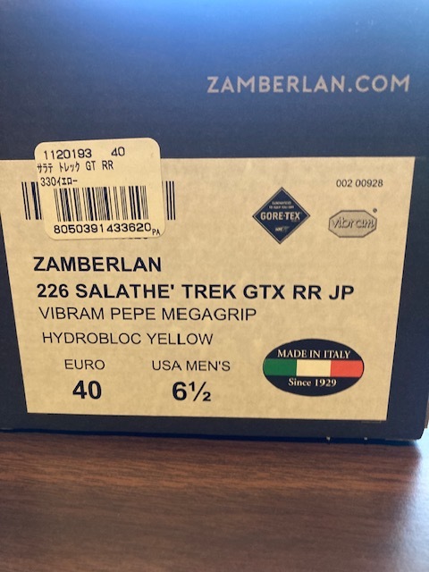 Zamberlan ザンバラン 未使用品 226 SALATHE' Trek GTX RR JP 40 Zamberlan ザンバラン 未使用品 226 SALATHE' Trek GTX RR JP 40