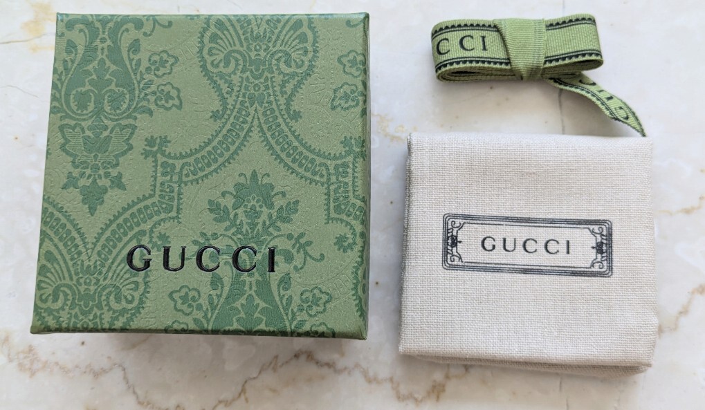 新品未使用 グッチ GUCCI シルバーリング フラワー ピンク 16号 新品未使用 グッチ GUCCI シルバーリング フラワー ピンク 16号