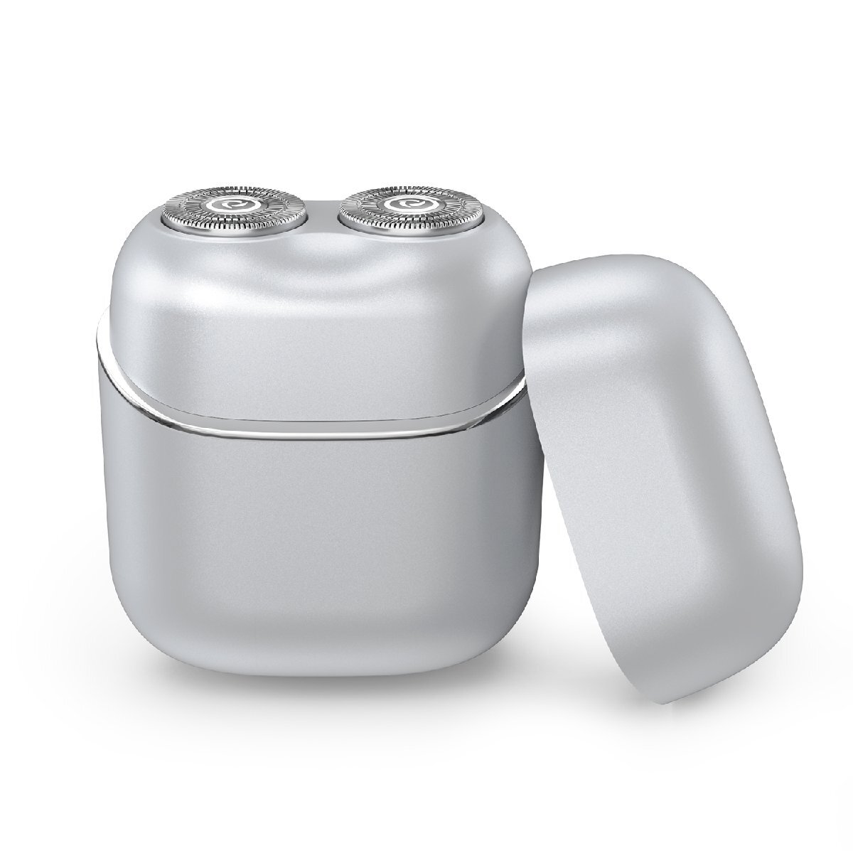 電気シェーバー メンズシェーバー 小型電動シェーバー シェーバー 日本製刃 髭剃り コンパクト 深剃り 回転式 IPX7防水 洗い可能 シルバー_画像3