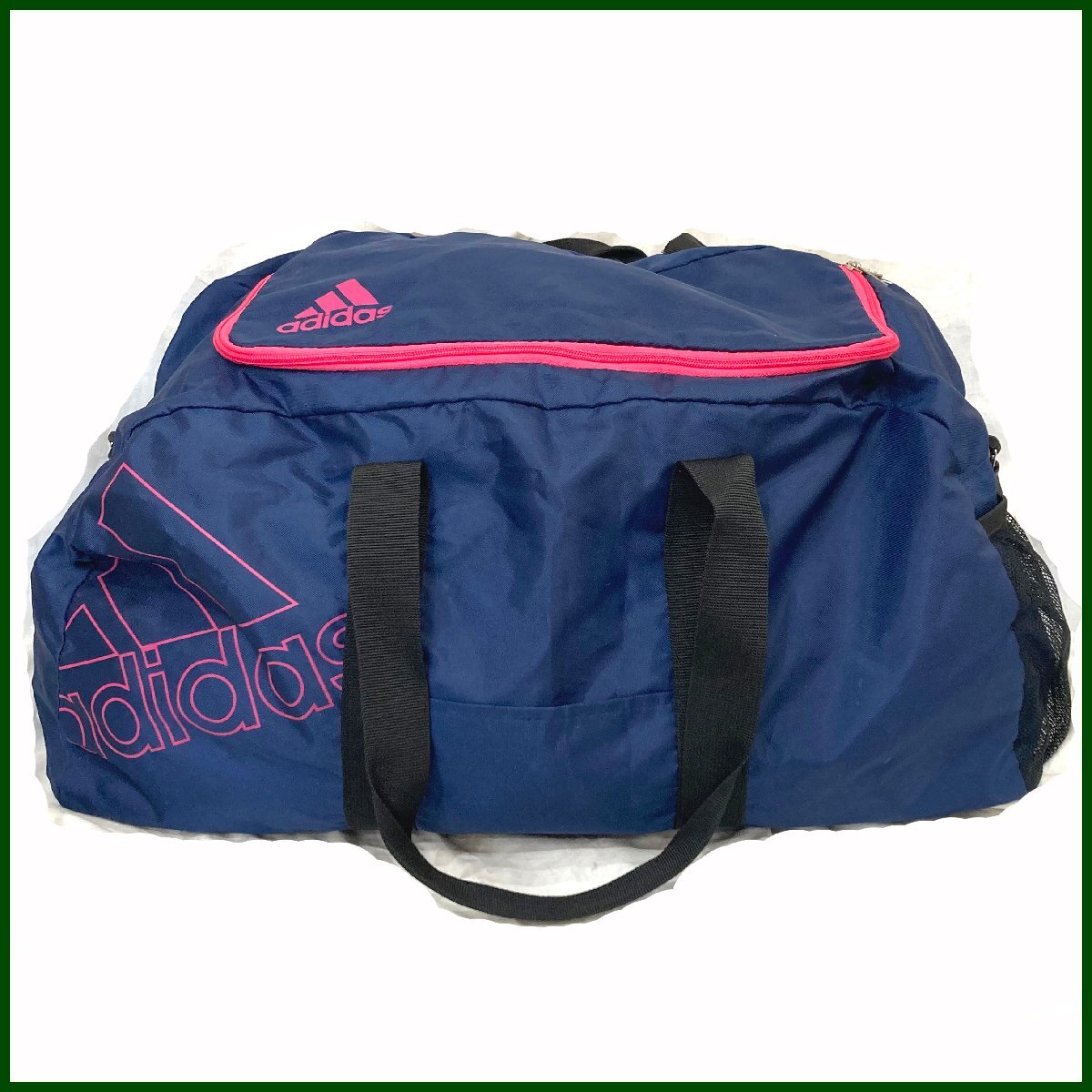 Adidas●アディダス●ボストンバッグ 中古 濃紺×ピンク