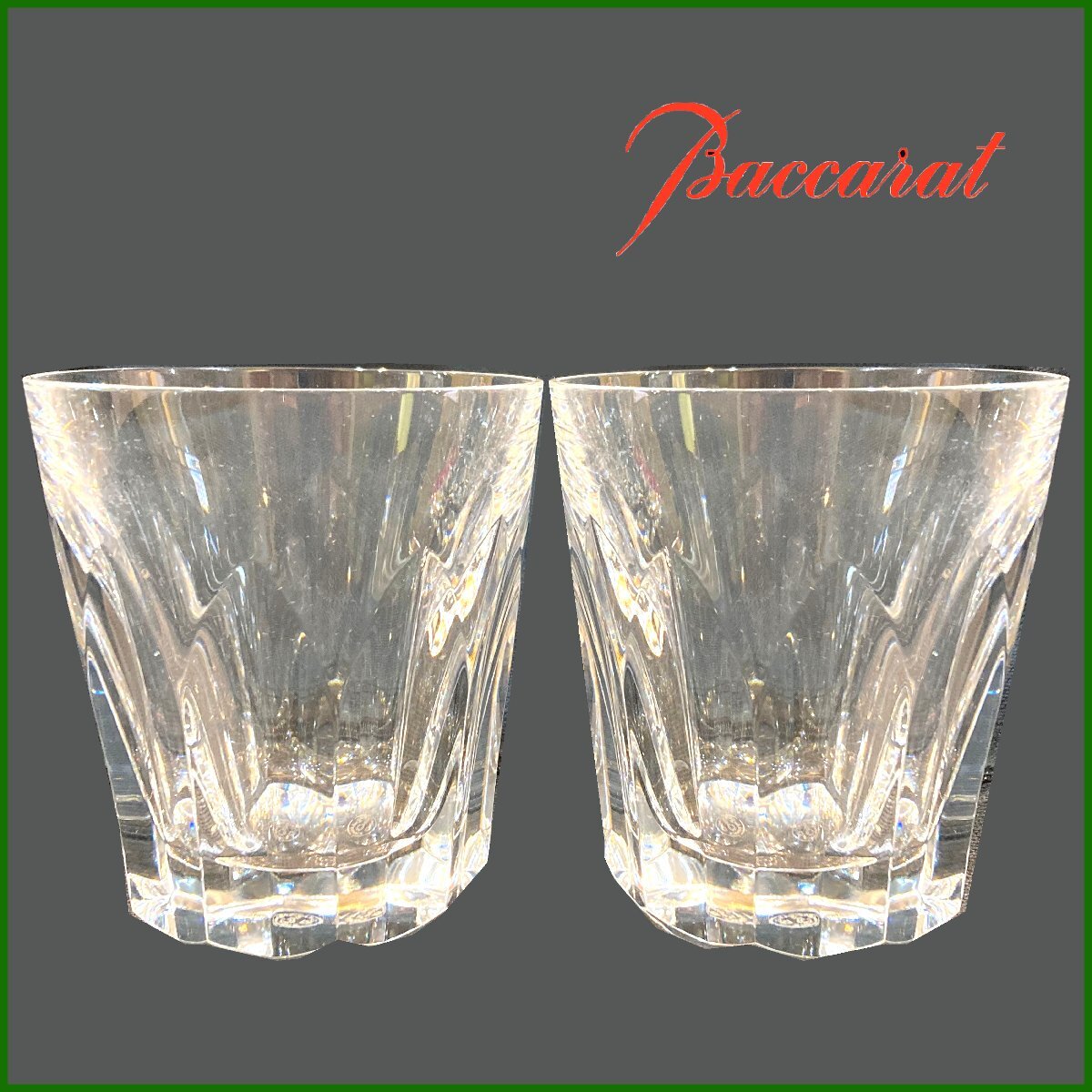 中古●Baccarat/バカラ●ポリニャック ロックグラス タンブラー 2個セット クリスタルガラス