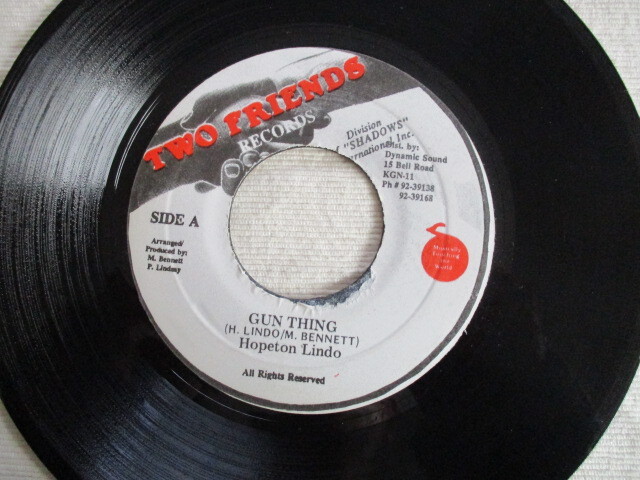 HOPETON LINDO 7！GUN THING, JA ORG 7インチ EP, 殺★KILLチューン, 美盤