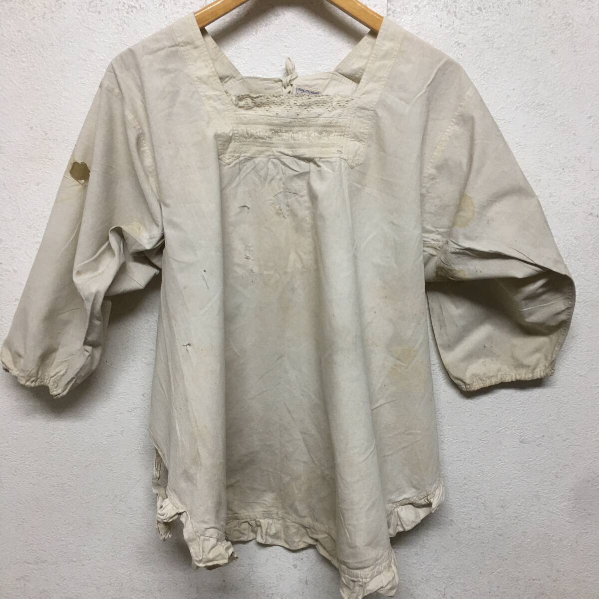 UNY24/81 襤褸 ボロ らんる 継ぎ接ぎ 古布 木綿 古裂 割烹着 エプロン 当時物 時代物 Antique Japan Noragi Textile Fabric Old Boro★