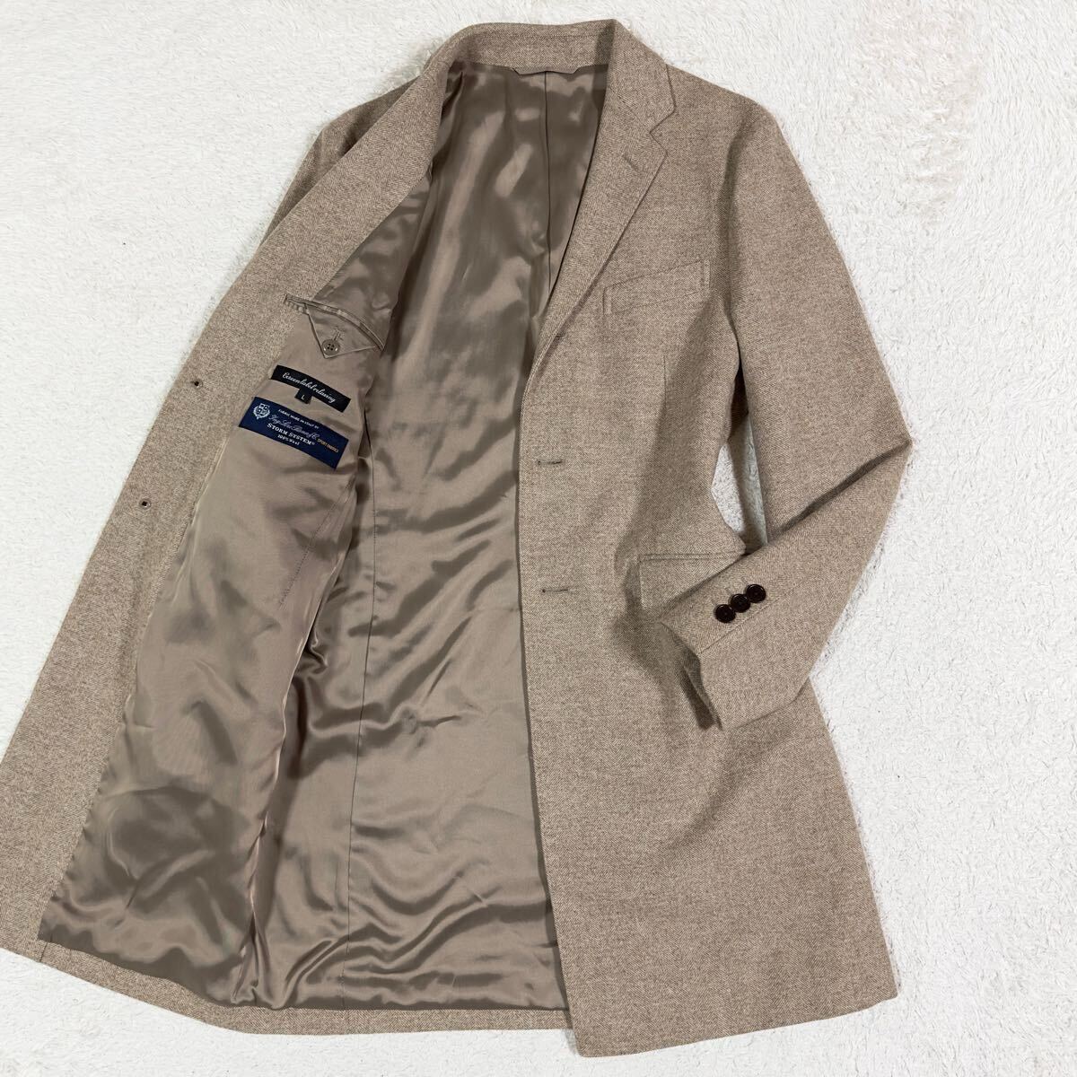 美品 GREEN LABEL RELAXING ロロピアーナ チェスターコート Yahoo!オークション - 極美品/希少L ロロピアーナ グリーン
