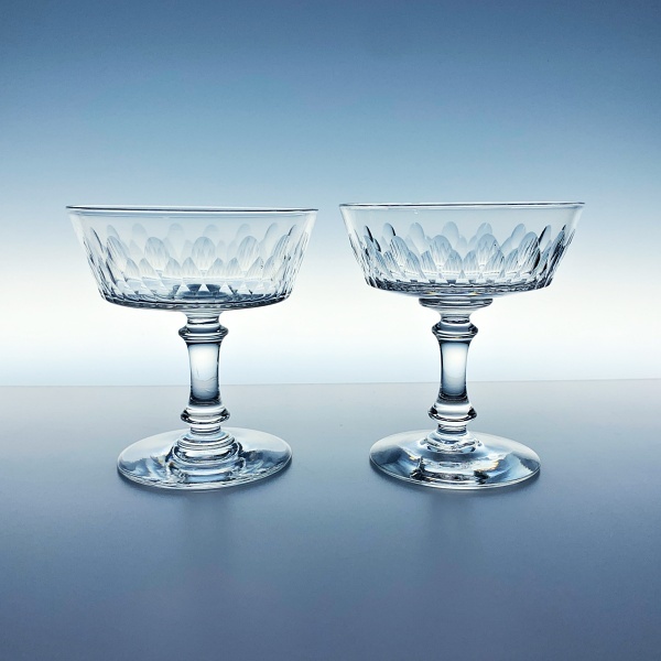 難少 オールド バカラ リシュリュー シャンパン クープ グラス BACCARAT RICHELIEU 2客 ペア セット シャッンピニー 5777 ワイン デザート