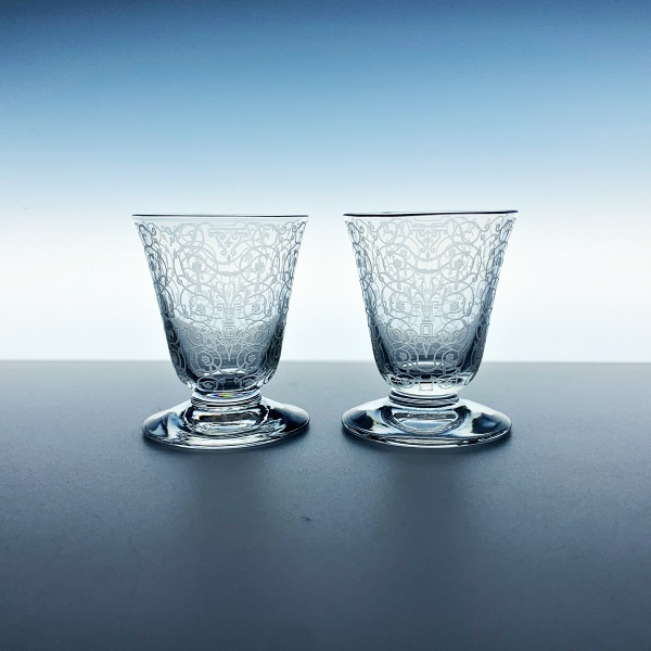 バカラ ミケランジェロ リキュール ショット グラス 2客 ペア セット BACCARAT MICHELANGELO H5.5㎝ 最小サイズ フランス ビンテージ 美品