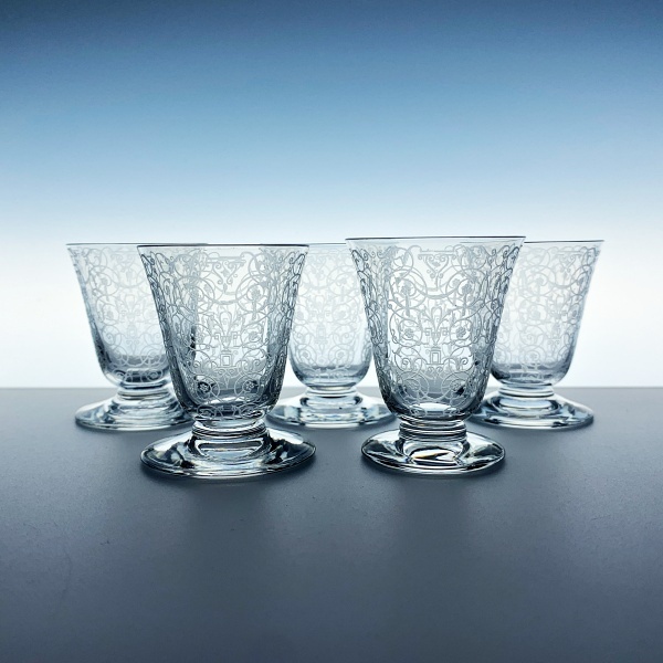 バカラ ミケランジェロ リキュール ショット グラス 5客 セット BACCARAT MICHELANGELO H5.5㎝ 最小サイズ フランス ヴィンテージ 美品