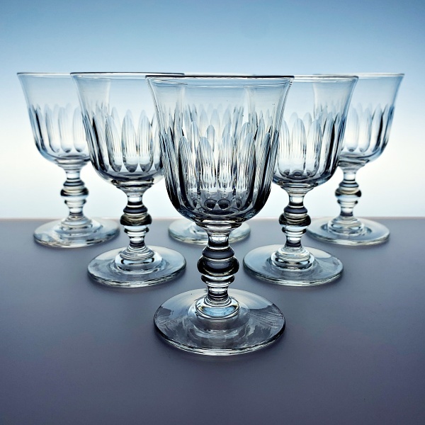 オールド バカラ ワイン グラス 6客 セット BACCARAT TULIPE チューリップ 19世紀 H11.7㎝ ポートワイン フランス クリスタル アンティーク