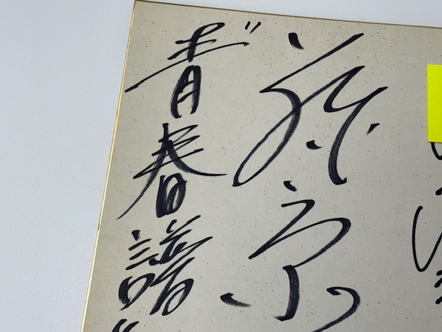 【2126】☆「青春譜」   名前不明 ??  自筆サイン色紙 ☆_画像2