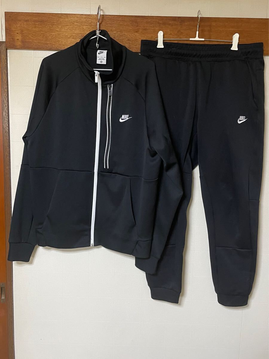 【即完売品】NIKE ジャージー セットアップ ブラック 黒白 XXLサイズ スウェット ジップパーカー スウェットパンツ