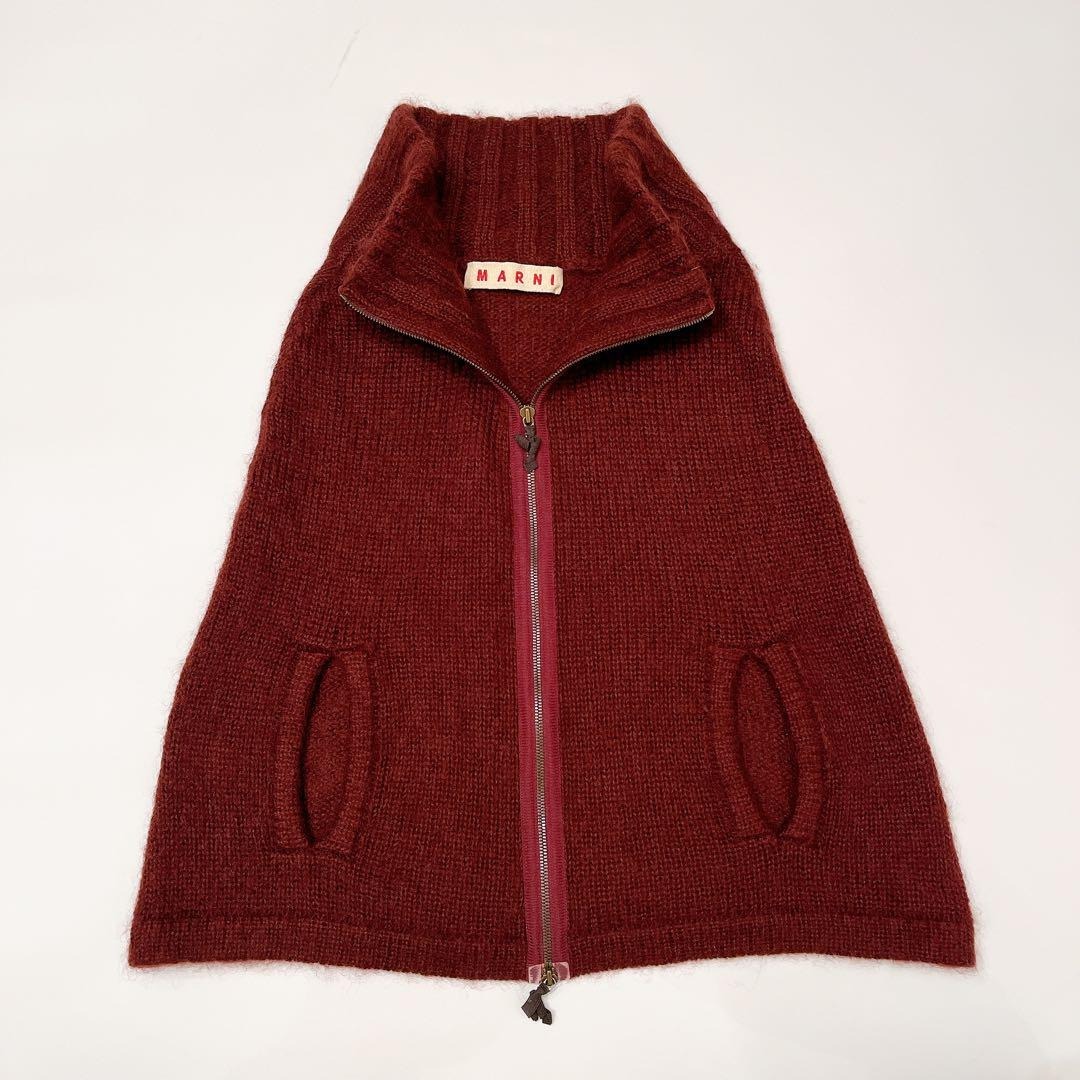 ✨美品✨マルニ ポンチョ ジャケット 変形 ウール ネイビー 36 ✨美品✨マルニ ポンチョ ジャケット 変形 ウール ネイビー 36