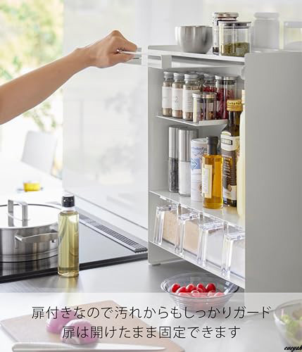 調味料を隠せるデザインで キッチンをすっきり見せる】 前が開く 調味料を隠せるデザインで キッチンをすっきり見せる】 前が開く