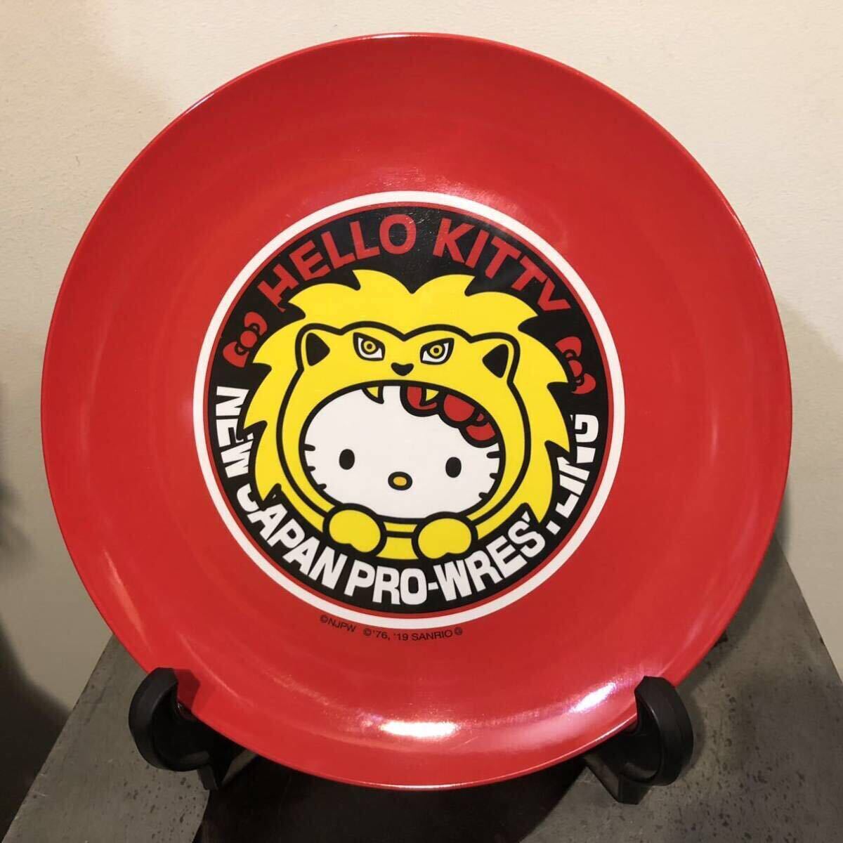 【即決】HELLO KITTY NJPW ハローキティ 新日本プロレス メラミンプレート コラボグッズ 非売品 中古