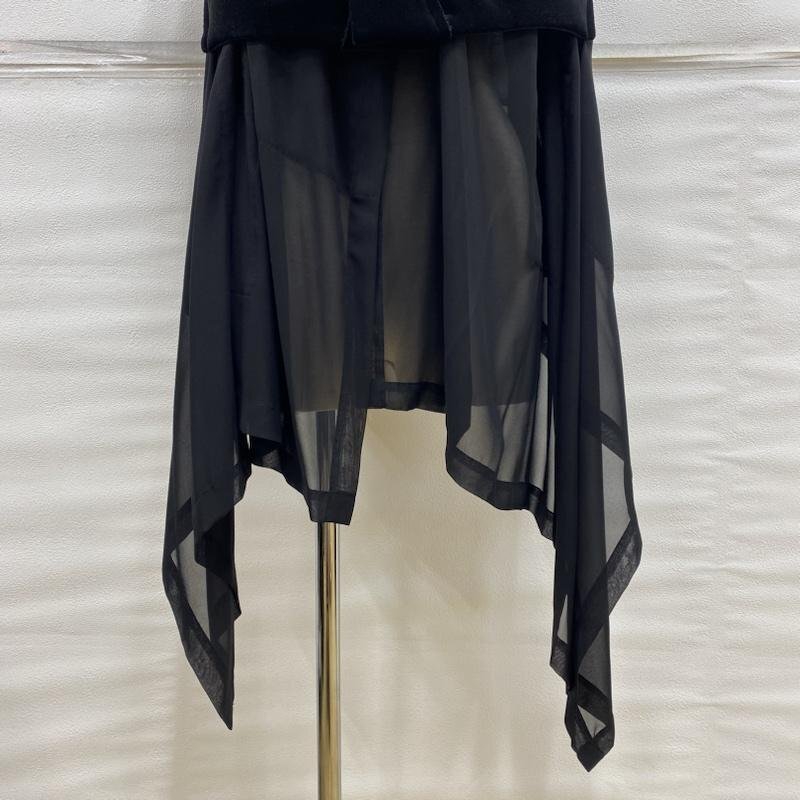 コムデギャルソン 2019AW ベロア レース 切替 ドッキング GD-B027 ベスト S 黒 / ブラック 無地