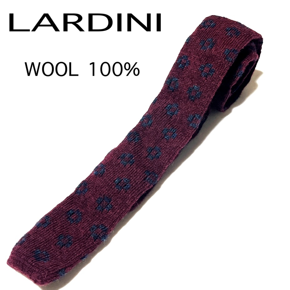 ラルディーニ ウール ネクタイ LARDINI ブートニエール柄 ニットタイ