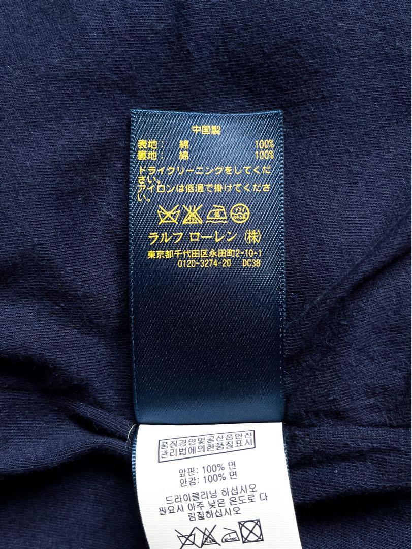 【ポロラルフローレン】コットン100% ロゴ刺繍1Bジャケット 紺ブレザー 金釦_画像10